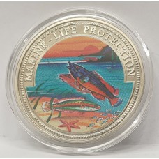 MALTA 1999 . ONE HUNDRED 100 LIRA . COLOURED PROOF COIN . MARINE LIFE